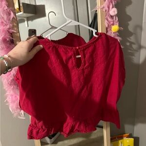 red business casual top